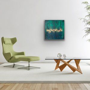 Original Abstract Textured Acrylic Painting "Emerald Dream"